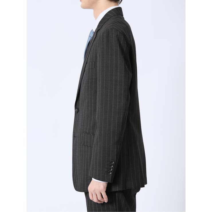 ウール混 レギュラーフィット 2ボタン2ピーススーツ ストライプグレー | TAKA-Q MEN | 詳細画像6 