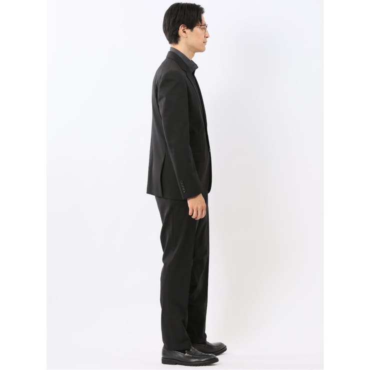 ウールナイロン レギュラーフィット 2ボタン2ピーススーツ 黒 | TAKA-Q MEN | 詳細画像4 
