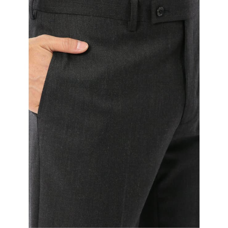 メリノウール混ストレッチ レギュラーフィット 2ボタン2ピーススーツ グレー | TAKA-Q MEN | 詳細画像13 