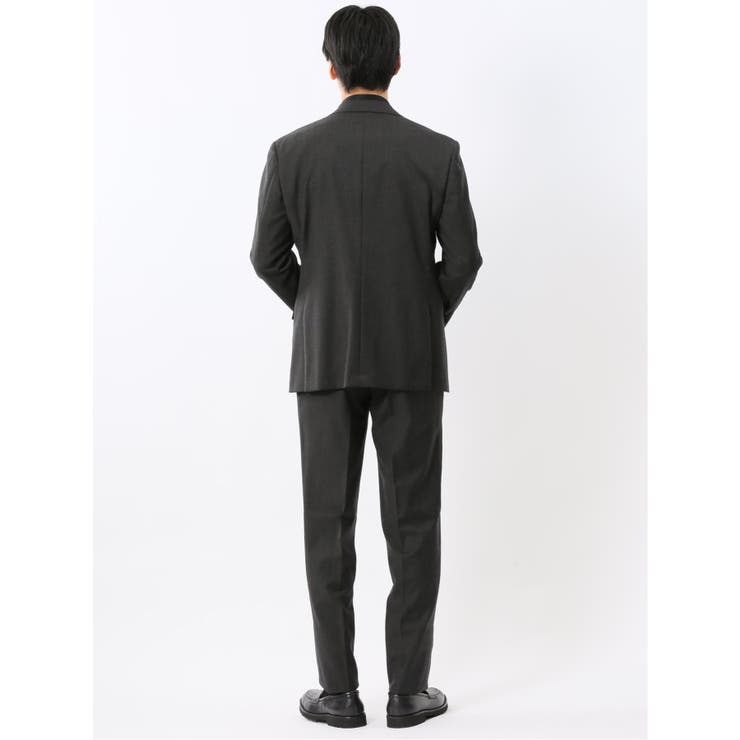 メリノウール混ストレッチ レギュラーフィット 2ボタン2ピーススーツ グレー | TAKA-Q MEN | 詳細画像3 