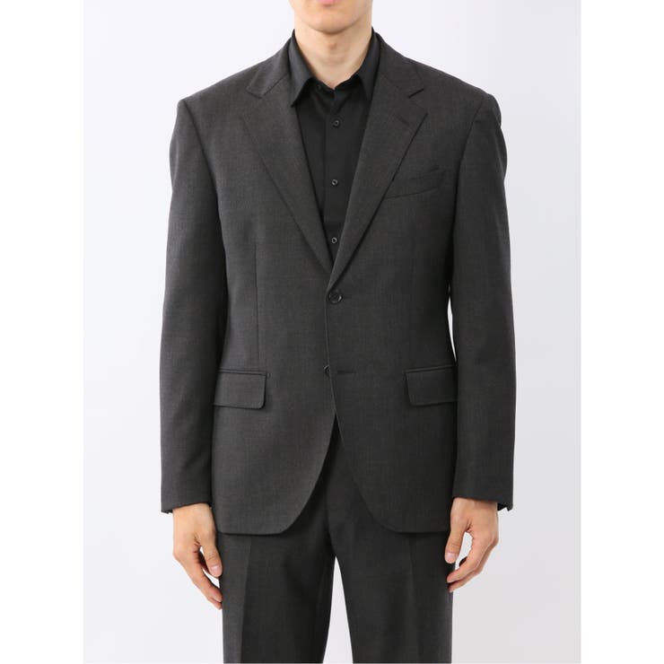 メリノウール混ストレッチ レギュラーフィット 2ボタン2ピーススーツ グレー | TAKA-Q MEN | 詳細画像5 