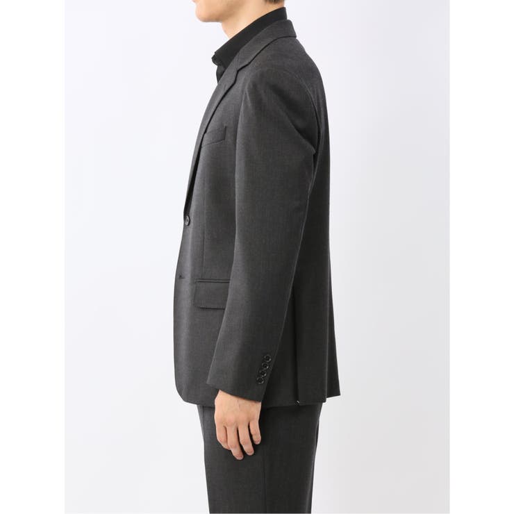 メリノウール混ストレッチ レギュラーフィット 2ボタン2ピーススーツ グレー | TAKA-Q MEN | 詳細画像6 