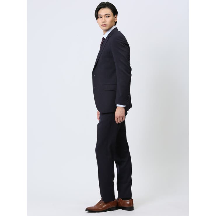 ストレッチウォッシャブル レギュラーフィット 2ボタン2ピーススーツ カルゼ紺 | TAKA-Q MEN | 詳細画像2 