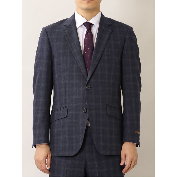 ウール混 レギュラーフィット 2ボタン2ピーススーツ 組織紺 | TAKA-Q MEN | 詳細画像5 