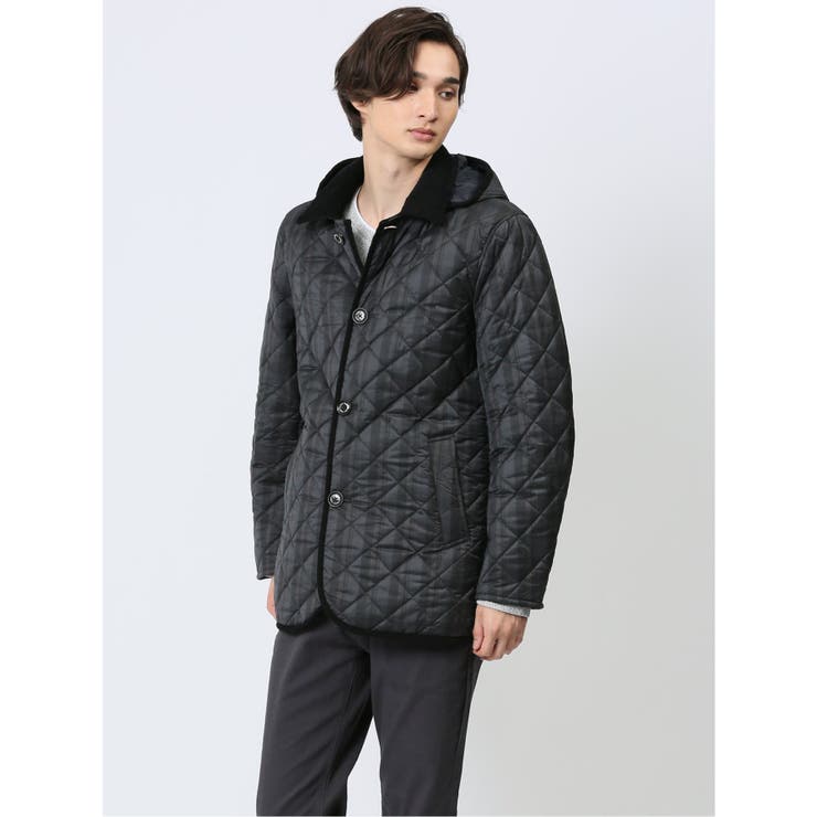 06グレー | フード着脱 中綿キルティングジャケット | TAKA-Q MEN