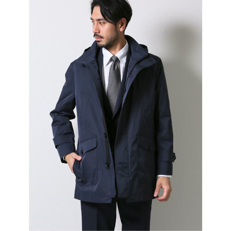 ライナー付撥水フードハーフコート 紺 品番 Tkqj Taka Q Men タカキュー のメンズ ファッション通販 Shoplist ショップリスト