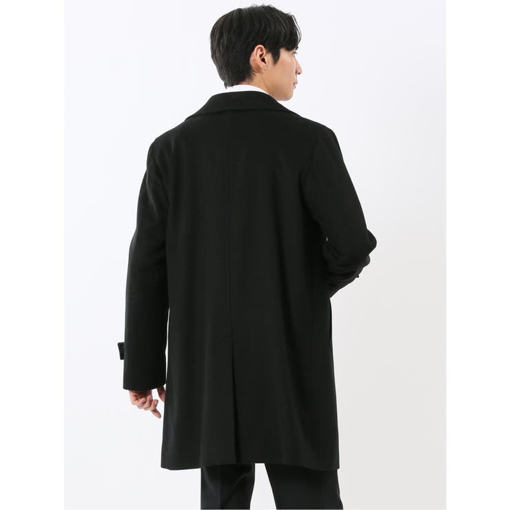 ウール100% ステンカラーコート 無地黒 | TAKA-Q MEN | 詳細画像3 