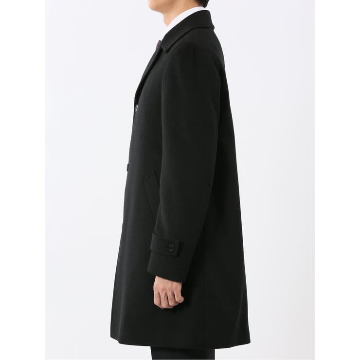 ウール100% ステンカラーコート 無地黒 | TAKA-Q MEN | 詳細画像7 