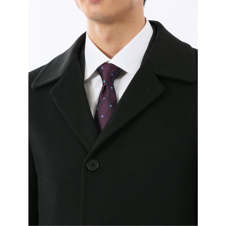 ウール100% ステンカラーコート 無地黒 | TAKA-Q MEN | 詳細画像9 