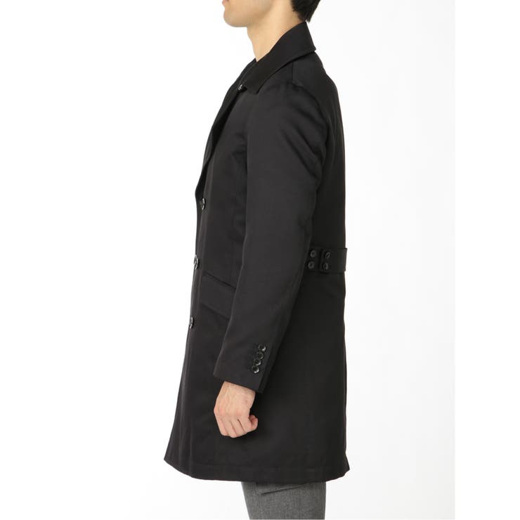 ライナー付 ダブルトレンチコート 紺[品番：TKQJ0009832]｜TAKA-Q MEN