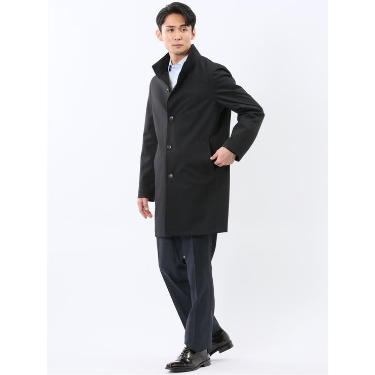 撥水 スタンドカラーコート カルゼ紺 | TAKA-Q MEN | 詳細画像5 
