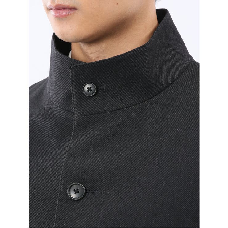 撥水 スタンドカラーコート カルゼ紺 | TAKA-Q MEN | 詳細画像9 