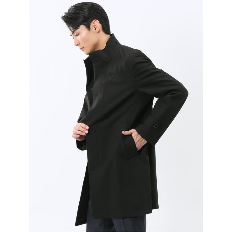 撥水 スタンドカラーコート ヘリンボン黒 | TAKA-Q MEN | 詳細画像3 