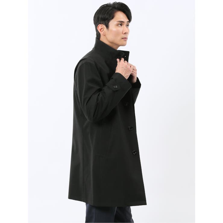 撥水 スタンドカラーコート ヘリンボン黒 | TAKA-Q MEN | 詳細画像5 