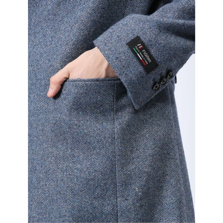 ウール混 ポロコート 組織青[品番：TKQJ0024159]｜TAKA-Q  MEN（タカキュー）のメンズファッション通販｜SHOPLIST（ショップリスト）