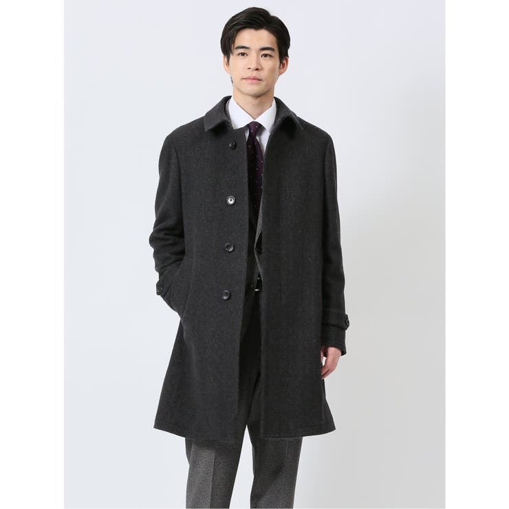 ウール混 ステンカラーコート カルゼグレー[品番：TKQJ0024107]｜TAKA-Q  MEN（タカキュー）のメンズファッション通販｜SHOPLIST（ショップリスト）
