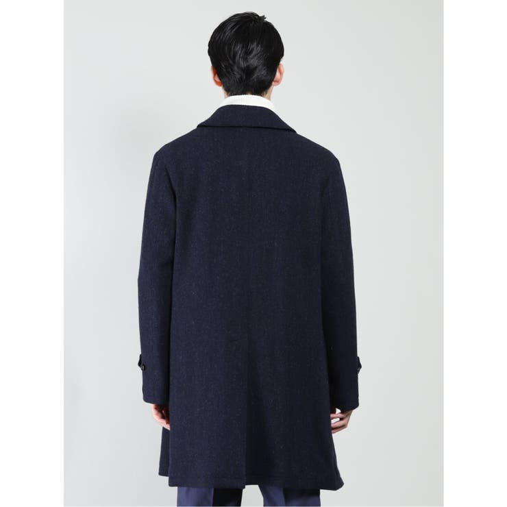 ツイード風ウール ステンカラーコート 紺[品番：TKQJ0013538]｜TAKA-Q  MEN（タカキュー）のメンズファッション通販｜SHOPLIST（ショップリスト）