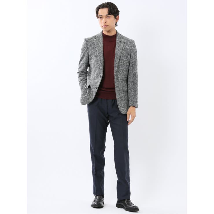 尾州からみニット スリムフィット 2ボタンジャケット モノトーン | TAKA-Q MEN | 詳細画像5 