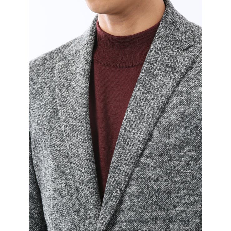 尾州からみニット スリムフィット 2ボタンジャケット モノトーン | TAKA-Q MEN | 詳細画像9 