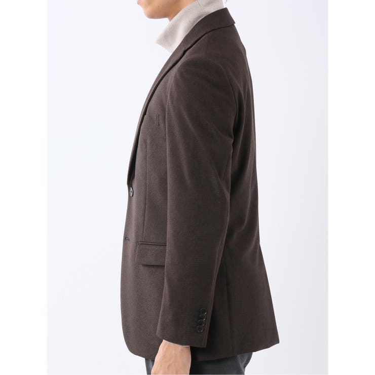 からみニット スリムフィット 2ボタンジャケット こげ茶 | TAKA-Q MEN | 詳細画像7 