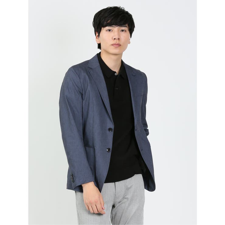 麻ナイロン混 スリムフィット 2ボタンジャケット グレー[品番：TKQJ0018697]｜TAKA-Q  MEN（タカキュー）のメンズファッション通販｜SHOPLIST（ショップリスト）