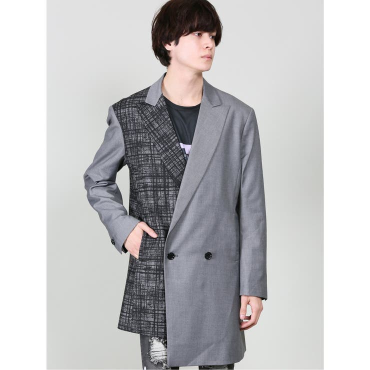 【WEB限定カラー】シェラック/SHELLAC チェック切替ダブルジャケット | TAKA-Q MEN | 詳細画像2 