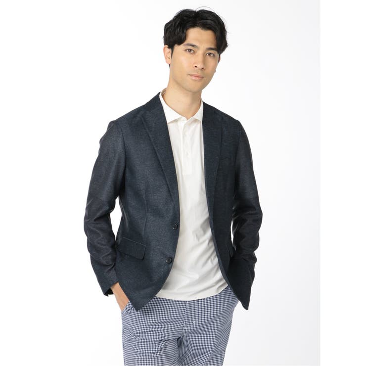 70青 | カラミストレッチ 2ボタンスリムジャケット(セットアップ可能) | TAKA-Q MEN