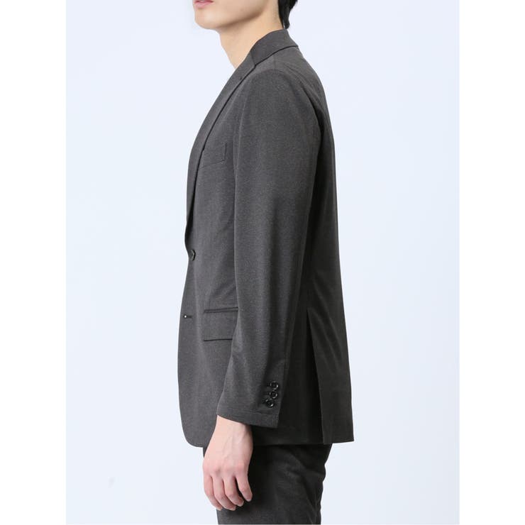 デニム調 スリムフィット 2ボタンジャケット 黒(セットアップ可能) | TAKA-Q MEN | 詳細画像6 