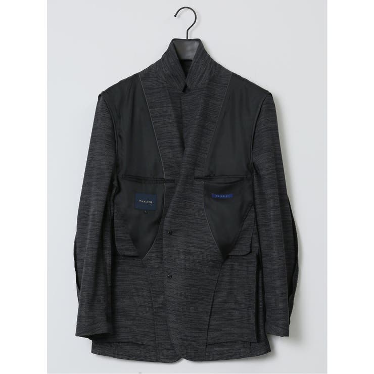 からみ調 スリムフィット 2ボタンジャケット 組織黒 | TAKA-Q MEN | 詳細画像13 