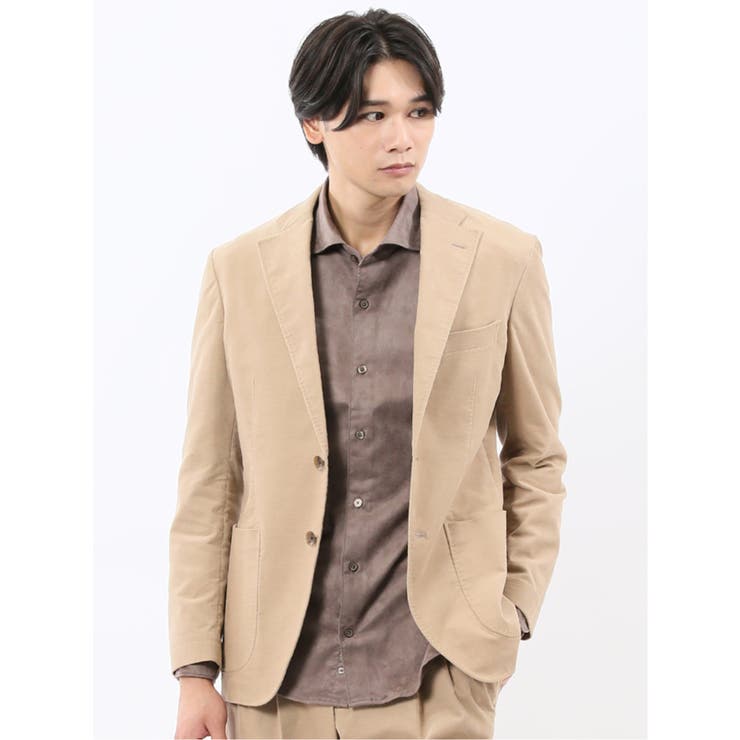 33ベージュ | ストレッチ別珍 2ボタンジャケット(セットアップ可能) | TAKA-Q MEN