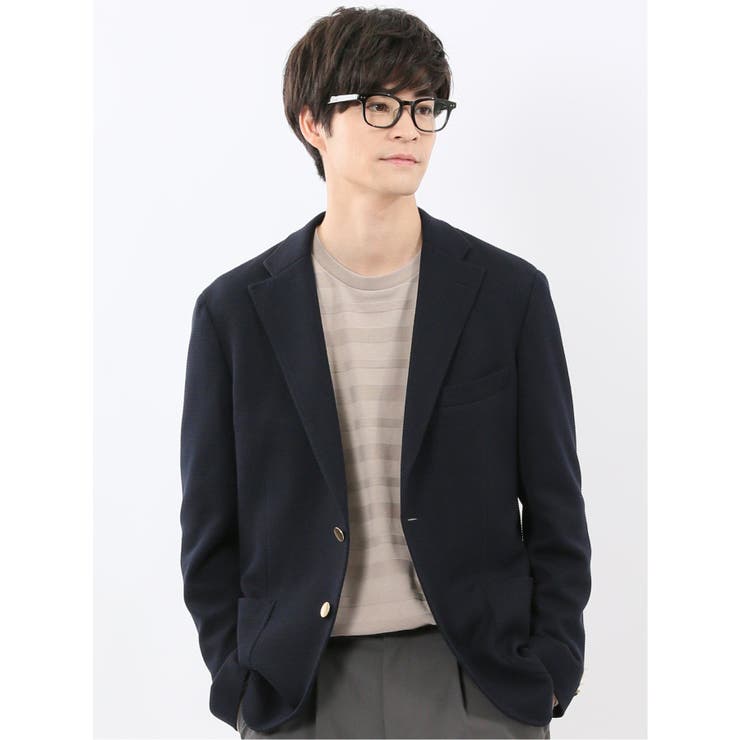 75紺 | ストレッチ サーマルニット ブレザージャケット | TAKA-Q MEN