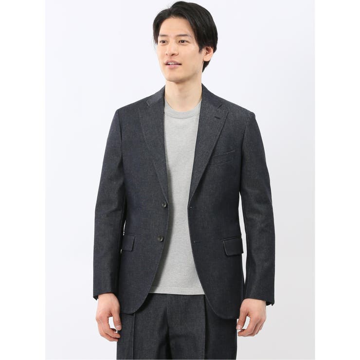 カイハラ デニム レギュラーフィット 2ボタン ジャケット(セットアップ可能) | TAKA-Q MEN | 詳細画像1 