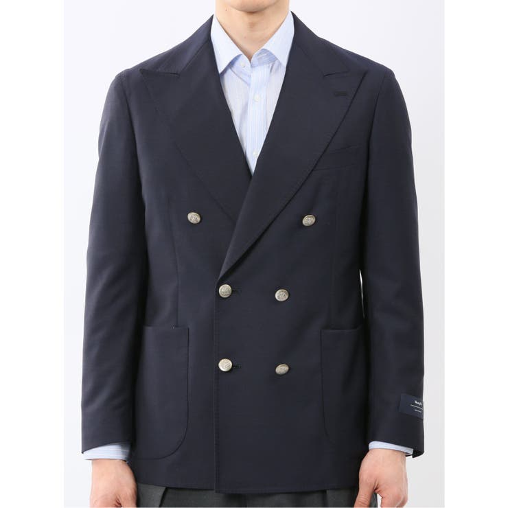 マルゾット ウール レギュラーフィット ダブル ブレザー 紺 | TAKA-Q MEN | 詳細画像6 