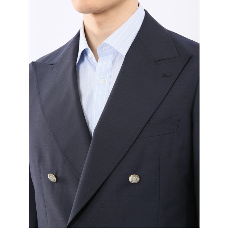 マルゾット ウール レギュラーフィット ダブル ブレザー 紺 | TAKA-Q MEN | 詳細画像9 