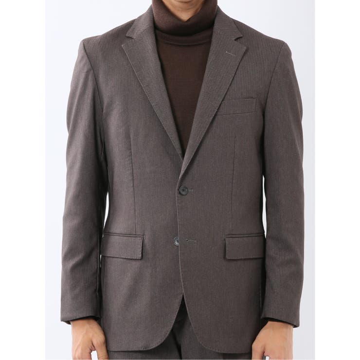 クロスストレッチ スリムフィット 2ボタンジャケット 茶(セットアップ可能) | TAKA-Q MEN | 詳細画像12 