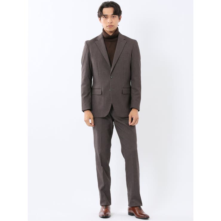 クロスストレッチ スリムフィット 2ボタンジャケット 茶(セットアップ可能) | TAKA-Q MEN | 詳細画像9 