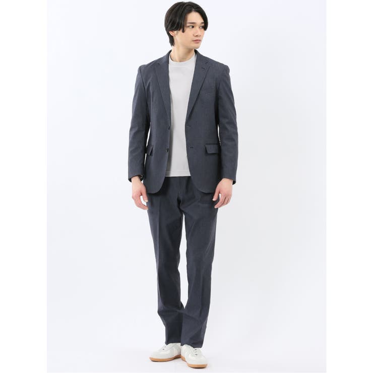 クロスストレッチ スリムフィット 2ボタンジャケット 紺(セットアップ可能) | TAKA-Q MEN | 詳細画像5 