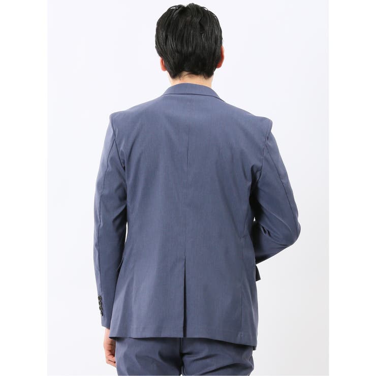 クロスストレッチ スリムフィット 2ボタンジャケット 青(セットアップ可能) | TAKA-Q MEN | 詳細画像3 