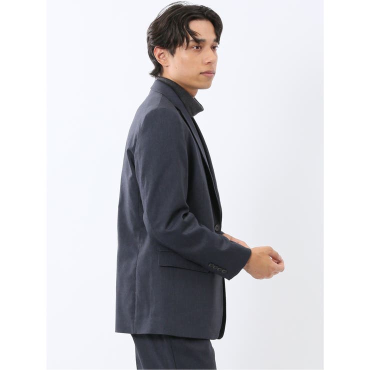 クロスストレッチ スリムフィット 2ボタンジャケット 紺(セットアップ可能) | TAKA-Q MEN | 詳細画像4 