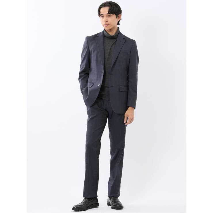 クロスストレッチ スリムフィット 2ボタンジャケット 紺(セットアップ可能) | TAKA-Q MEN | 詳細画像5 