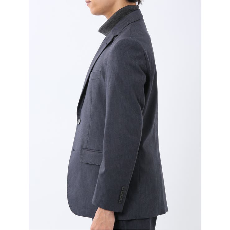 クロスストレッチ スリムフィット 2ボタンジャケット 紺(セットアップ可能) | TAKA-Q MEN | 詳細画像7 