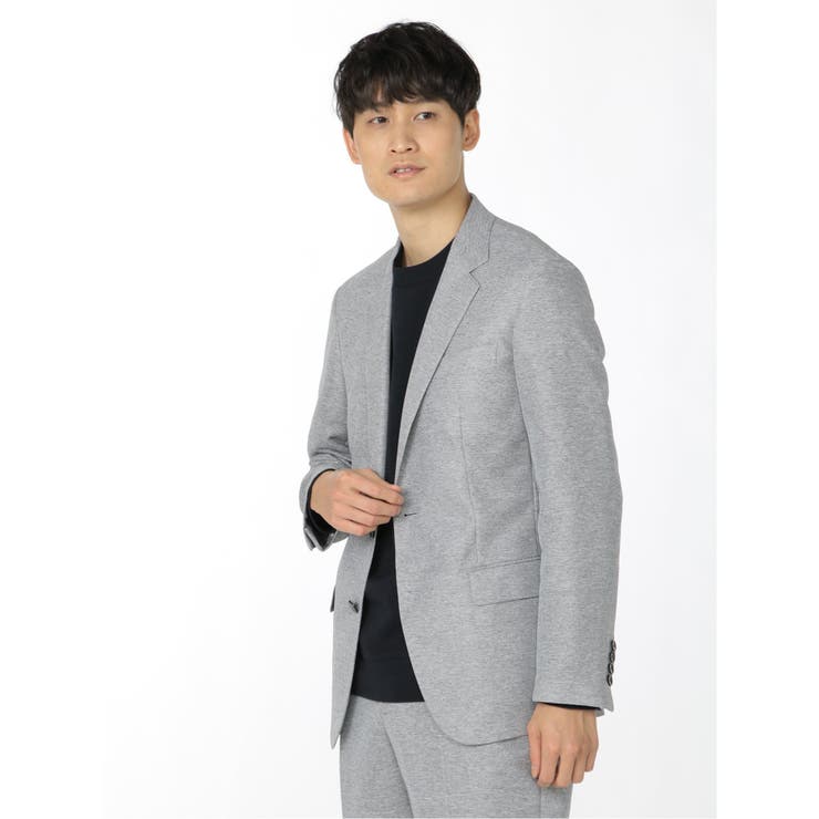 スーパーコピー 激安 - ブランドコピー代引き高品質専門店 カラミ織り セットアップ ライトグレー 2ボタンスリムジャケット メンズウェア