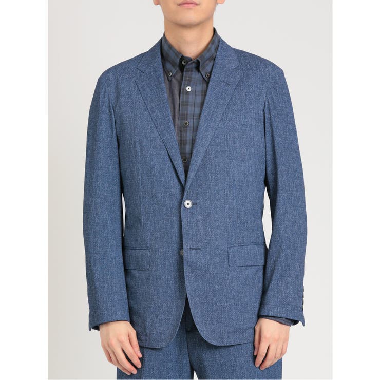 TechDenim スリムフィット 2ボタンジャケット 青(セットアップ可能