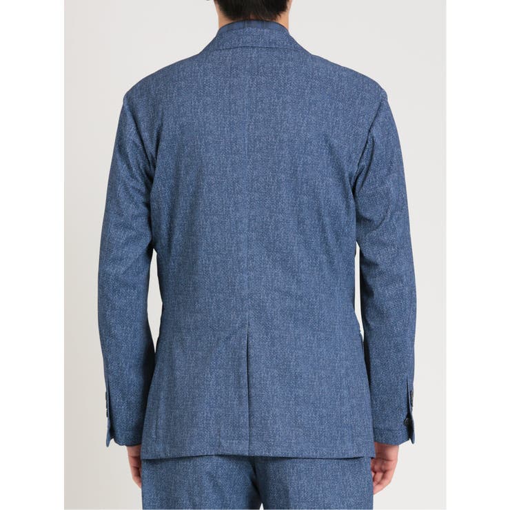 TechDenim スリムフィット 2ボタンジャケット 青(セットアップ可能