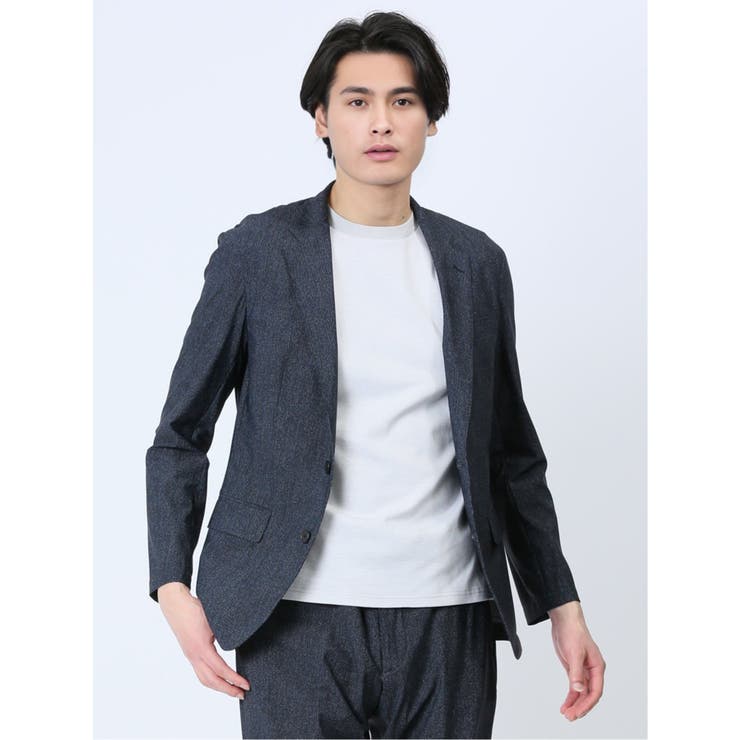 75紺 | TechCool スリムフィット 2ボタンジャケット 紺(セットアップ可能) | TAKA-Q MEN
