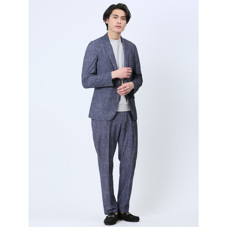 TechDenim スリムフィット 2ボタンジャケット 紺(セットアップ可能) | TAKA-Q MEN | 詳細画像10 