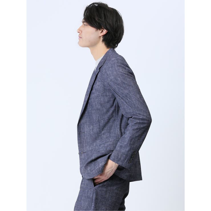 TechDenim スリムフィット 2ボタンジャケット 紺(セットアップ可能) | TAKA-Q MEN | 詳細画像2 