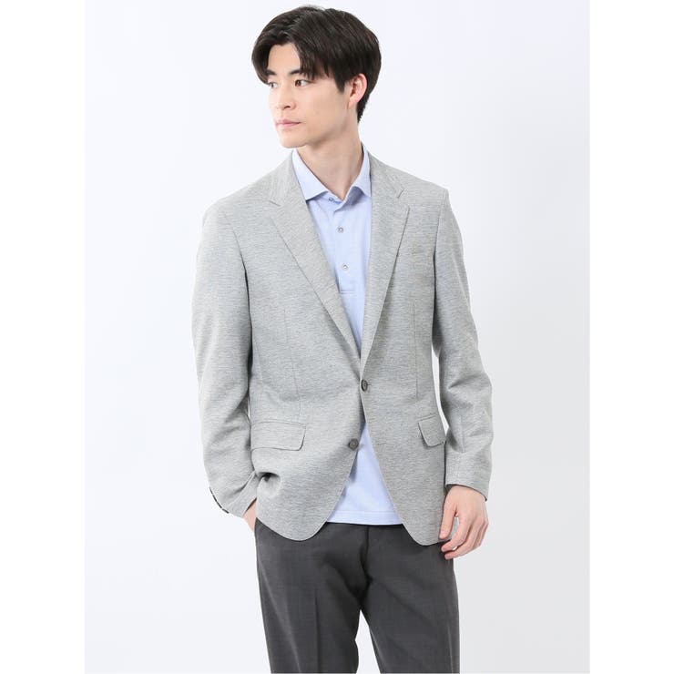TechLinen スリムフィット 2ボタンジャケット ライトグレー[品番 TechLinen スリムフィット 2ボタンジャケット ライトグレー[品番