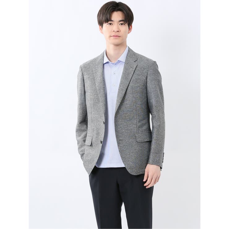 【保存版】 TechLinen スリムフィット グレー[品番 2ボタンジャケット ジャケット・アウター