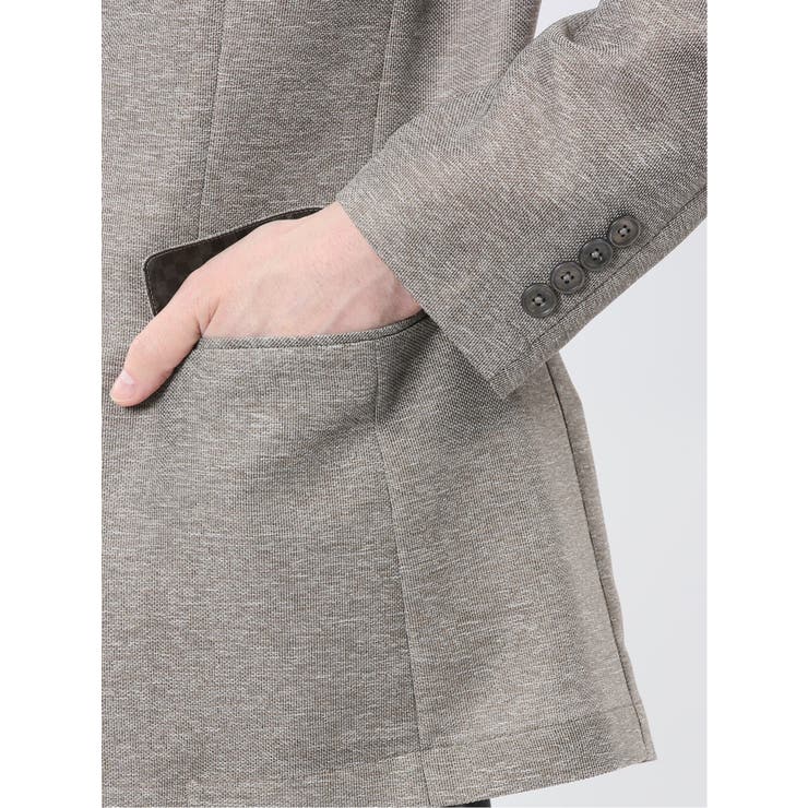 TechLinen スリムフィット 2ボタンジャケット 茶[品番